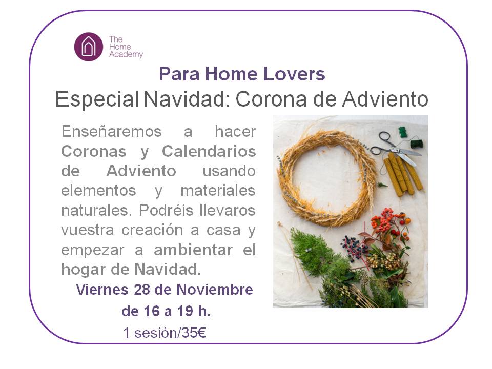 The Home Academy curso  corona adviento nov