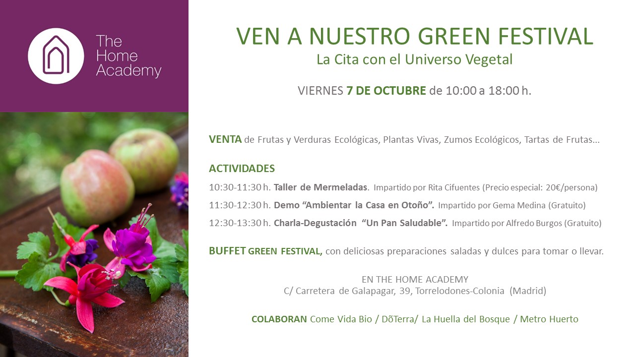 VEN A NUESTRO GREEN FESTIVAL 7 OCTUBRE